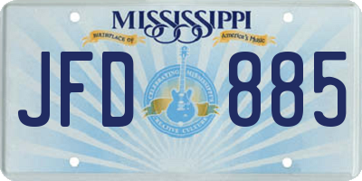 MS license plate JFD885