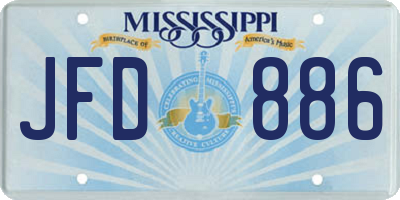 MS license plate JFD886