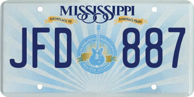 MS license plate JFD887