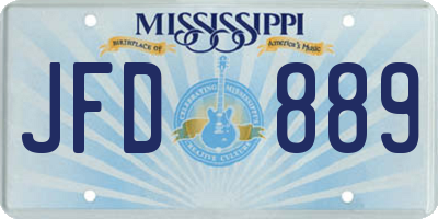 MS license plate JFD889