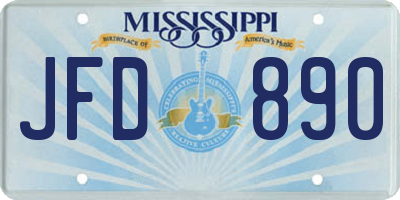 MS license plate JFD890