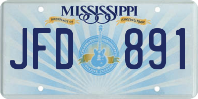 MS license plate JFD891