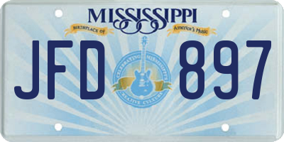 MS license plate JFD897