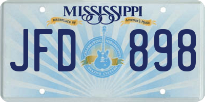 MS license plate JFD898