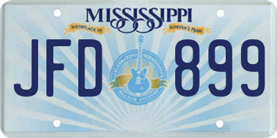 MS license plate JFD899