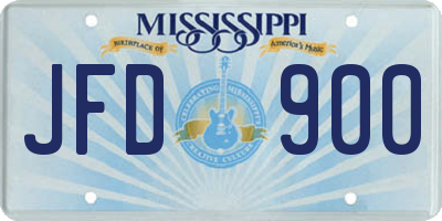MS license plate JFD900