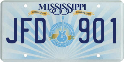 MS license plate JFD901
