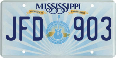 MS license plate JFD903