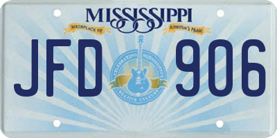 MS license plate JFD906