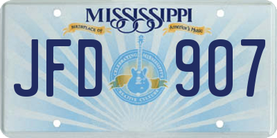 MS license plate JFD907
