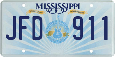 MS license plate JFD911