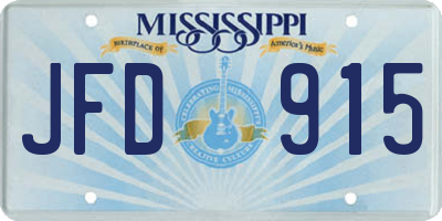MS license plate JFD915