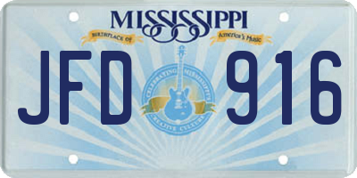 MS license plate JFD916