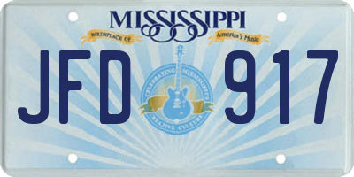 MS license plate JFD917