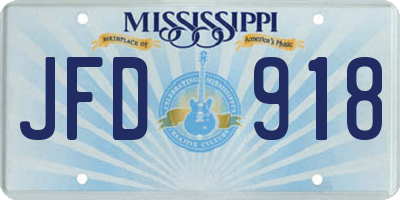 MS license plate JFD918