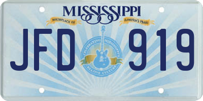 MS license plate JFD919