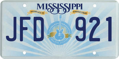 MS license plate JFD921