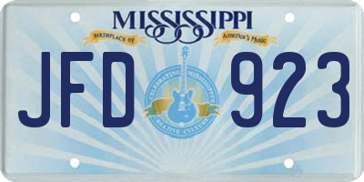 MS license plate JFD923