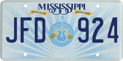 MS license plate JFD924