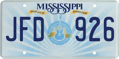 MS license plate JFD926