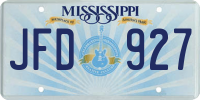 MS license plate JFD927