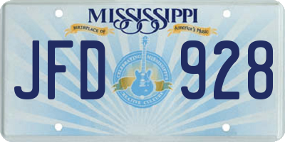 MS license plate JFD928