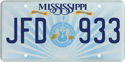 MS license plate JFD933