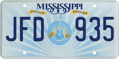 MS license plate JFD935