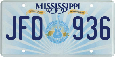 MS license plate JFD936