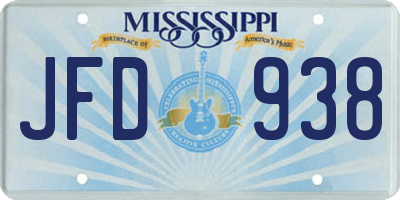 MS license plate JFD938