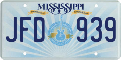 MS license plate JFD939