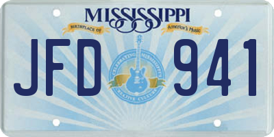 MS license plate JFD941
