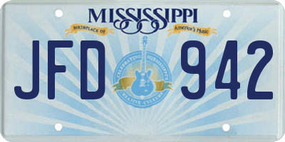 MS license plate JFD942