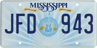 MS license plate JFD943