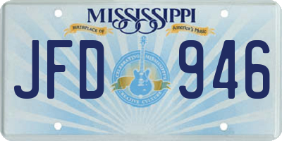 MS license plate JFD946
