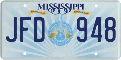 MS license plate JFD948