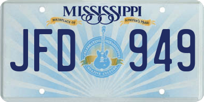MS license plate JFD949