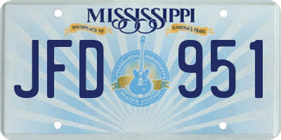 MS license plate JFD951