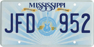 MS license plate JFD952