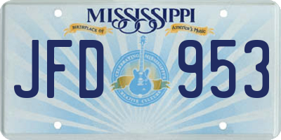 MS license plate JFD953