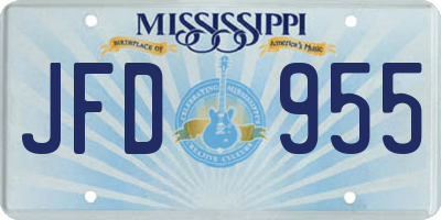 MS license plate JFD955