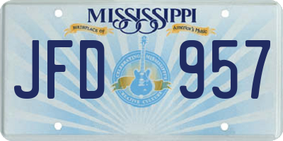 MS license plate JFD957
