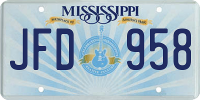 MS license plate JFD958