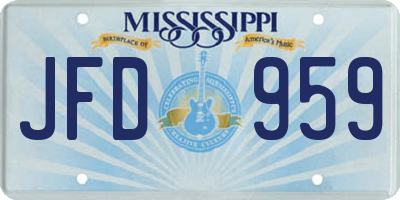 MS license plate JFD959