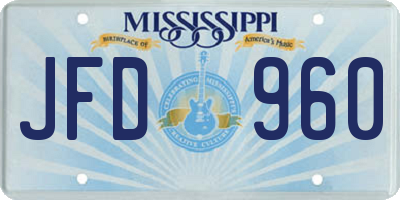 MS license plate JFD960
