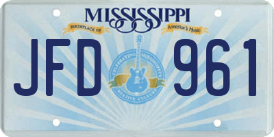 MS license plate JFD961
