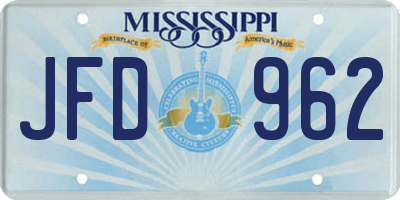 MS license plate JFD962