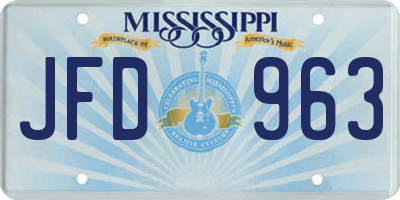 MS license plate JFD963
