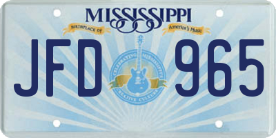 MS license plate JFD965