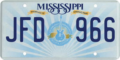 MS license plate JFD966